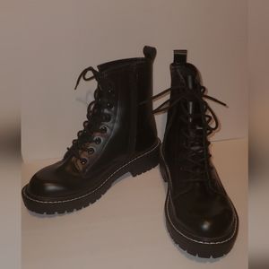 Black Faux Leather Boots